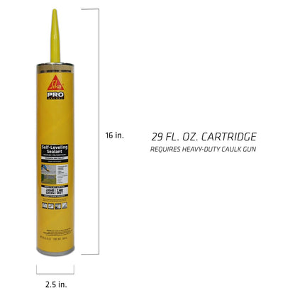 Sikaflex Self Leveling Sealant, Gray, Polyurethane, 29 fl. oz Cartridge, 12 Pack