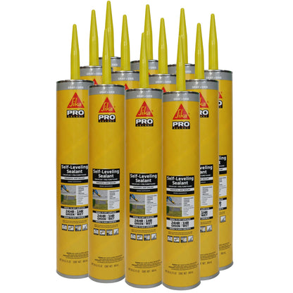 Sikaflex Self Leveling Sealant, Gray, Polyurethane, 29 fl. oz Cartridge, 12 Pack